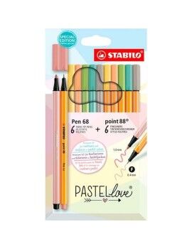 Rotuladores Stabilo 12 Peças Pastel