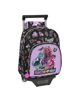 Mochila Escolar con Ruedas Monster High Creep Negro 28 x 34 x 10 cm