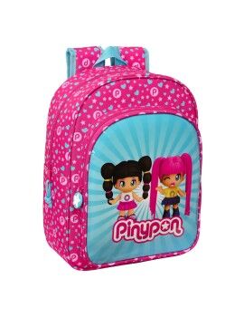 Mochila Escolar Pinypon Azul Cor de Rosa 26 x 34 x 11 cm