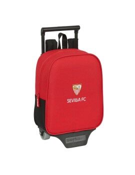 Mochila Escolar com Rodas Sevilla Fútbol Club Preto Vermelho 22 x 27 x 10 cm