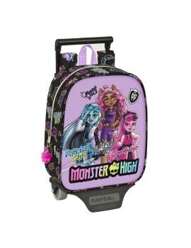 Mochila Escolar com Rodas Monster High Creep Preto 22 x 27 x 10 cm