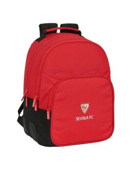 Mochila Escolar Sevilla Fútbol Club Preto Vermelho 32 x 42 x 15 cm