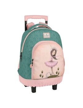 Mochila Escolar com Rodas Santoro Swan lake Cinzento Cor de Rosa 32 x 45 x 21 cm