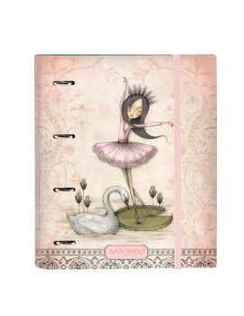 Carpeta de anillas Santoro Swan lake Gris Rosa 27 x 32 x 3.5 cm