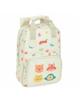 Mochila Infantil Safta Cabecitas Creme 20 x 28 x 8 cm