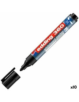 Rotulador para Pizarra Edding 360 Recargable Negro (10 Unidades)