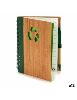 Caderno de Argolas com Caneta Bambu 1 x 18 x 14 cm (12 Unidades)