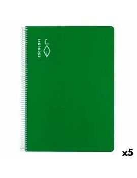 Caderno ESCOLOFI Verde A4 Din A4 40 Folhas (5 Unidades)