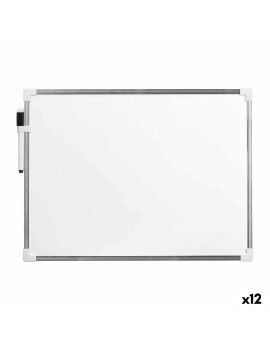 Pizarra Magnética con Rotulador Blanco Aluminio 30 x 40 cm (12 Unidades)