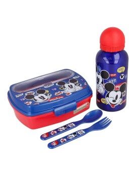 Conjunto de Louça Infantil Mickey Mouse Happy smiles 21 x 18 x 7 cm Vermelho Azul