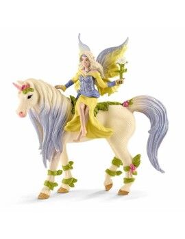 Figura de Acción Schleich  Fairy will be with the Flower Unicorn Moderno