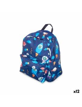 Mochila Escolar Nave Espacial Multicolor 28 x 12 x 22 cm (12 Unidades)