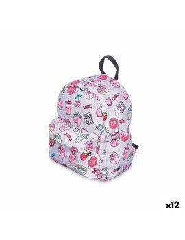 Mochila Escolar Arco-íris Multicolor 28 x 12 x 22 cm (12 Unidades)