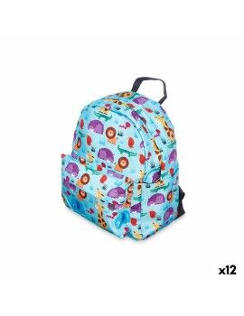 Mochila Escolar animais Multicolor 28 x 12 x 22 cm (12 Unidades)