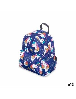 Mochila Escolar Unicórnio Multicolor 28 x 12 x 22 cm (12 Unidades)