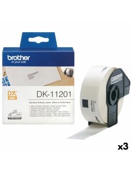 Etiquetas para Impresora Brother DK-11201 Blanco 29 x 90 mm Negro Negro/Blanco (3 Unidades)