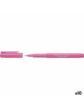 Rotulador permanente Faber-Castell Broadpen Pastel Cor de Rosa (10 Unidades)