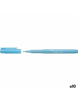 Rotulador permanente Faber-Castell Broadpen Pastel Azul Pastel (10 Unidades)