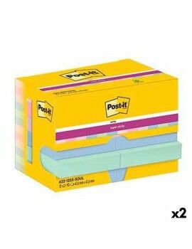 Notas Adesivas Post-it Super Sticky Multicolor 12 Peças 47,6 x 47,6 mm (2 Unidades)