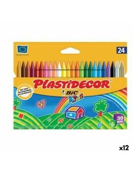 Ceras de colores Plastidecor Multicolor (12 Unidades)