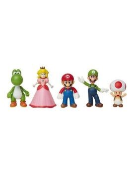 Conjunto de Figuras Super Mario Mario and his Friends 5 Peças