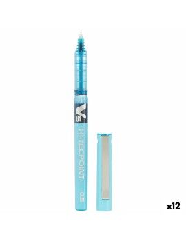 Boligrafo de tinta líquida Pilot V-5 Hi-Tecpoint Azul claro 0,3 mm (12 Unidades)