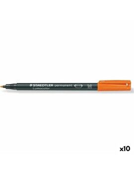 Rotulador permanente Staedtler Lumocolor 317 M Laranja (10 Unidades)