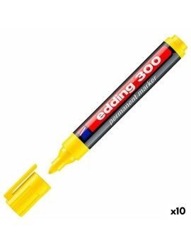 Rotulador permanente Edding 300 Amarelo (10 Unidades)