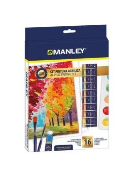 Conjunto de tintas acrílicas Manley 16 Peças Multicolor