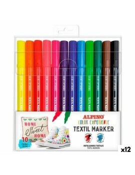 Set de Rotuladores Alpino Textil Maker Multicolor (12 Unidades)