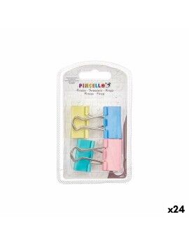 Pinzas Clip Grande Multicolor Metal (24 Unidades)