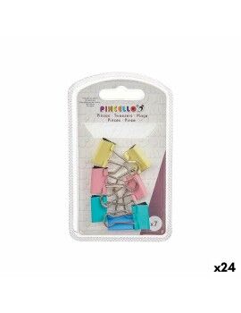 Pinzas Clip Pequeño Multicolor Metal (24 Unidades)