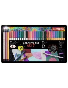 Conjunto de Canetas de Feltro Stabilo Arty Multicolor 30 Peças