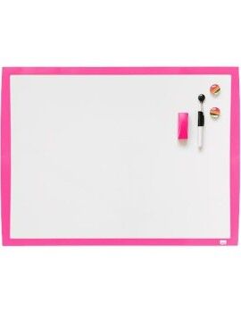 Quadro magnético Nobo Fúcsia 58,5 x 43 cm Branco