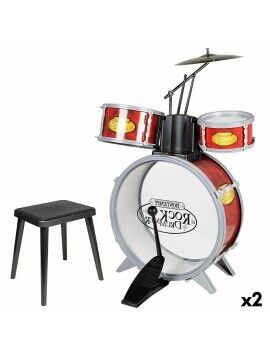 Bateria Musical Bontempi Vermelho Plástico 50 x 68 x 50 cm (7 Peças) (2 Unidades)