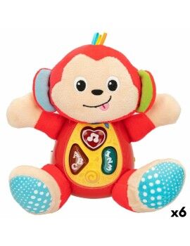 Peluche com Som Winfun Macaco 18 x 20,5 x 12,5 cm (6 Unidades)