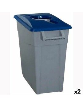 Cubo de Basura para Reciclaje Denox 65 L Azul (2 Unidades)