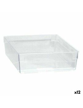 Caixa Multiusos   Modular Transparente 22,5 x 15,5 x 5,3 cm (12 Unidades)