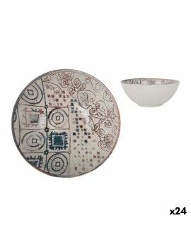 Bol La Mediterránea Grecia Porcelana Azul Marrón Ø 16 x 7 cm (24 Unidades)