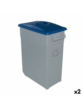 Cubo de Basura para Reciclaje Denox 65 L Azul (2 Unidades)