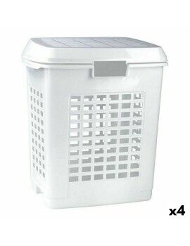 Cesto de Roupa Suja Branco 50 L (4 Unidades)