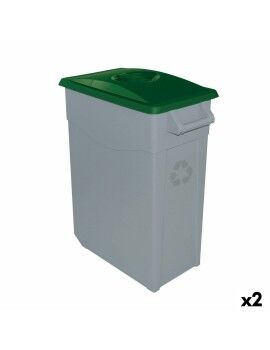 Caixote de Lixo para Reciclagem Denox 65 L Verde (2 Unidades)