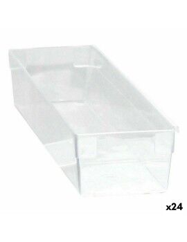 Caixa Multiusos Modular Transparente 22,5 x 8 x 5,3 cm (24 Unidades)