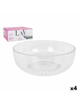 Ensaladera LAV CP112-1 Transparente Cristal 23 x 23 x 10 cm (4 Unidades) (2600 cc) (ø 23 x 9,4 cm)