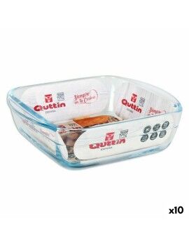 Bandeja para Forno Quttin 66603 1,1 L Vidro Quadrado 1,1 L 19,7 x 16,8 x 5,6 cm (10 Unidades)