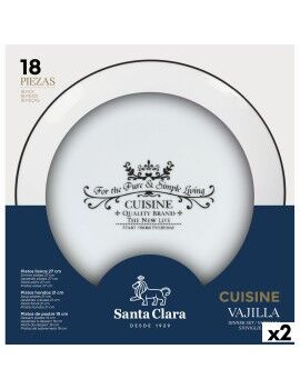 Louça Santa Clara Cuisine Porcelana Redonda 18 Peças (2 Unidades)