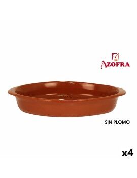 Fuente de Cocina Azofra Barro cocido Ovalado 44 x 26 x 7 cm (4 Unidades)