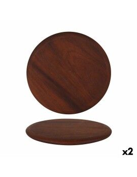 Tabla de servir Viejo Valle Iroko Redondo ø 32 x 1,8 cm (2 Unidades)