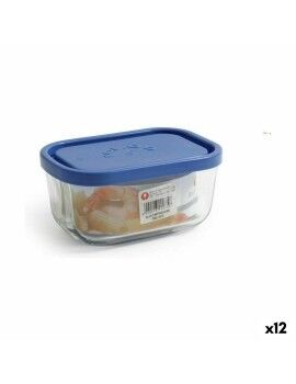 Lancheira Borgonovo Azul Retangular 400 ml 13,5 x 9,5 x 6,5 cm (12 Unidades)