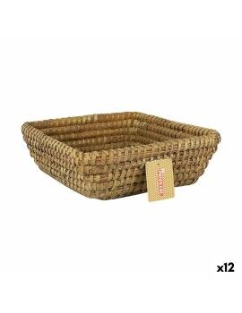 Cesta Multiusos Privilege Korne Castanho vime Quadrado 27 x 27 x 9 cm (12 Unidades)